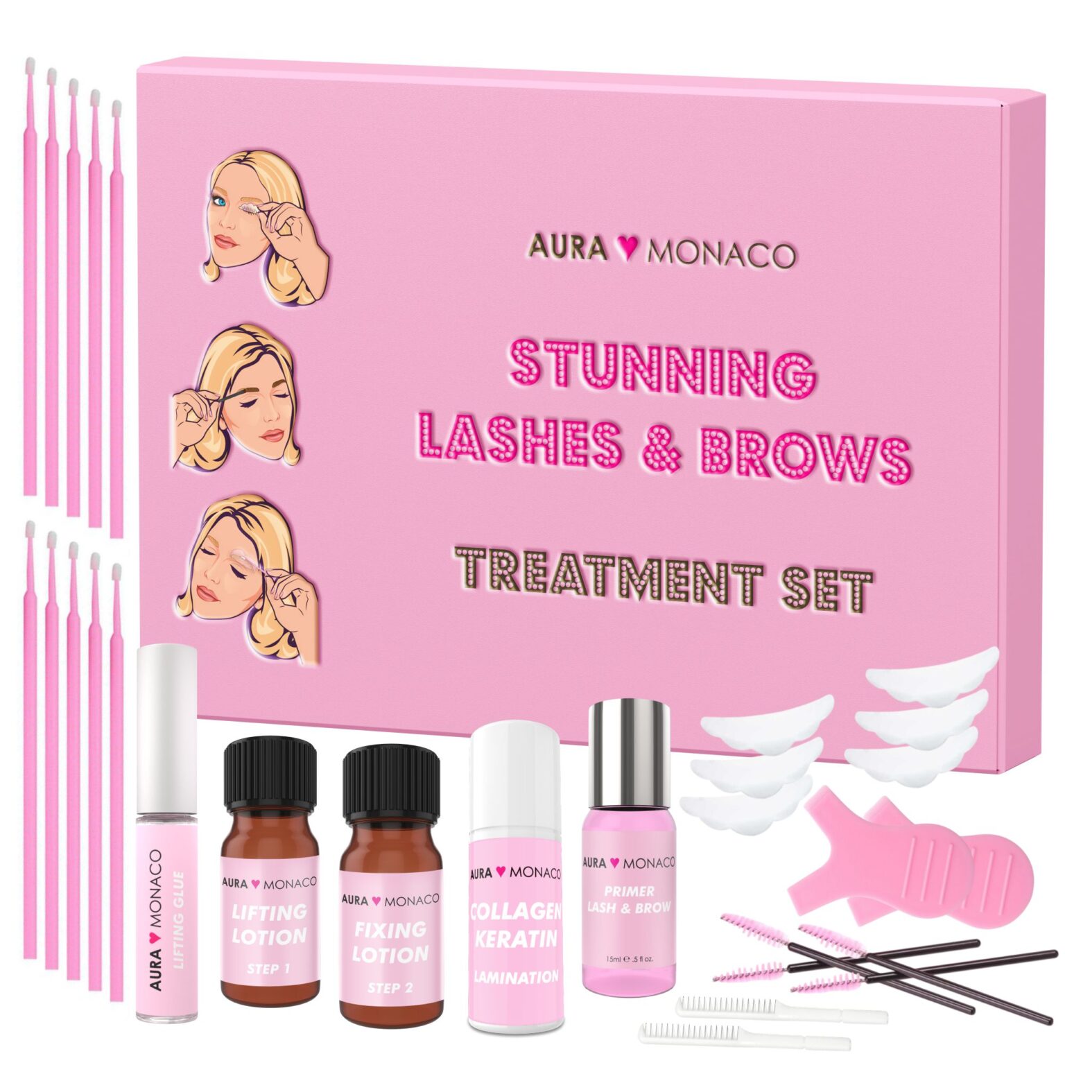 Wimpern & Brauen Lifting Set DIY – 5 Einzelpackungen, Hält 6-8 Wochen, Für Anfänger